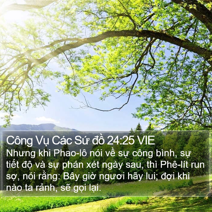 Công Vụ Các Sứ đồ 24:25 VIE Bible Study