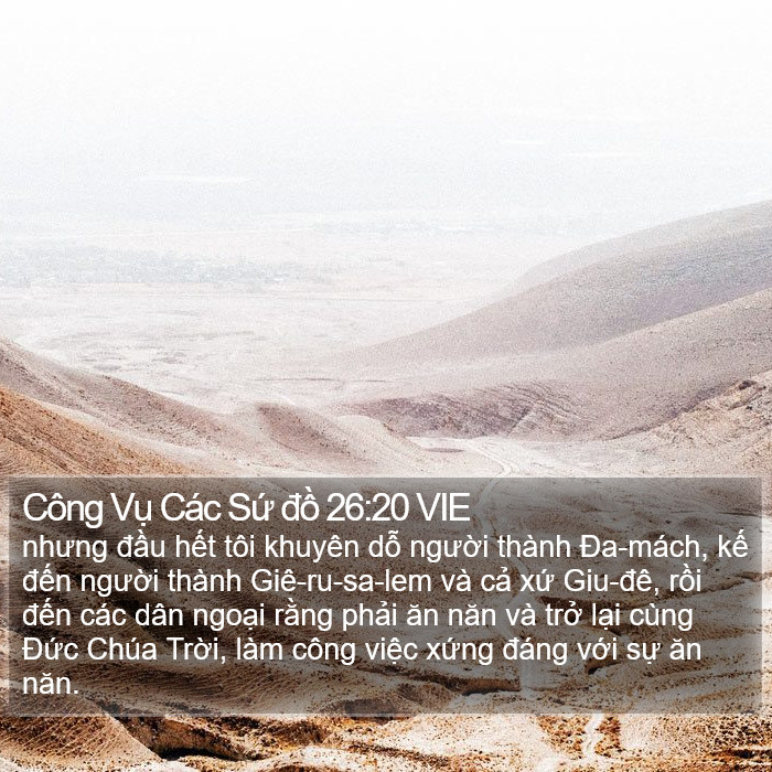 Công Vụ Các Sứ đồ 26:20 VIE Bible Study