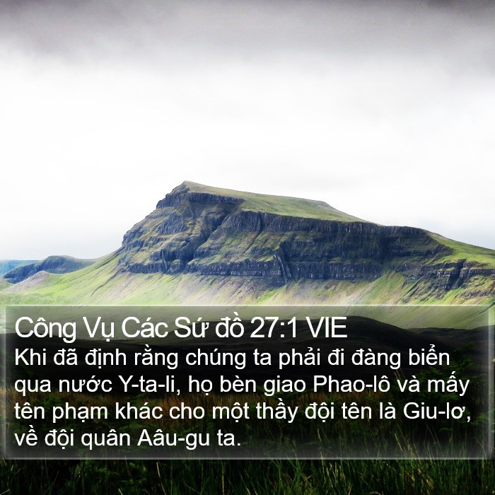Công Vụ Các Sứ đồ 27:1 VIE Bible Study