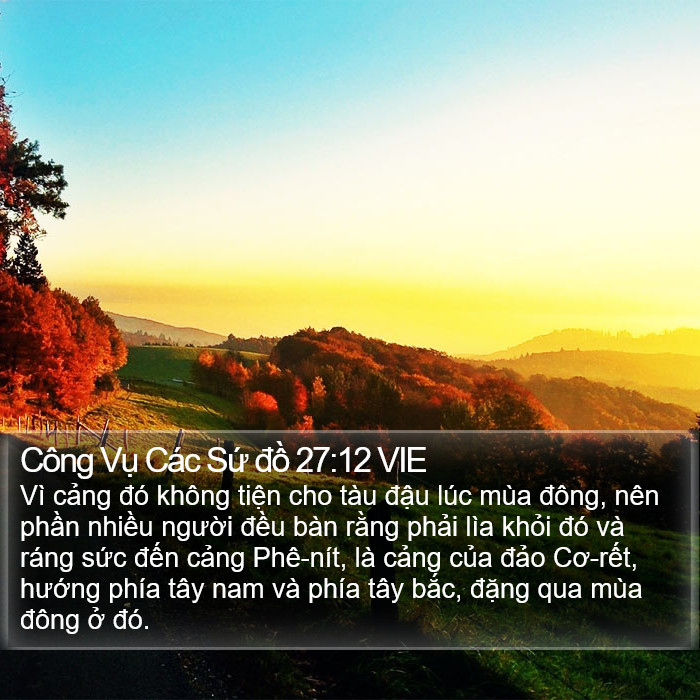 Công Vụ Các Sứ đồ 27:12 VIE Bible Study