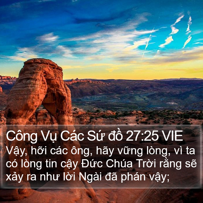 Công Vụ Các Sứ đồ 27:25 VIE Bible Study