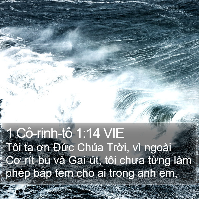 1 Cô-rinh-tô 1:14 VIE Bible Study