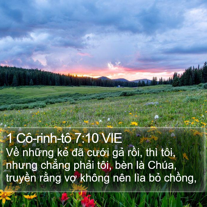 1 Cô-rinh-tô 7:10 VIE Bible Study