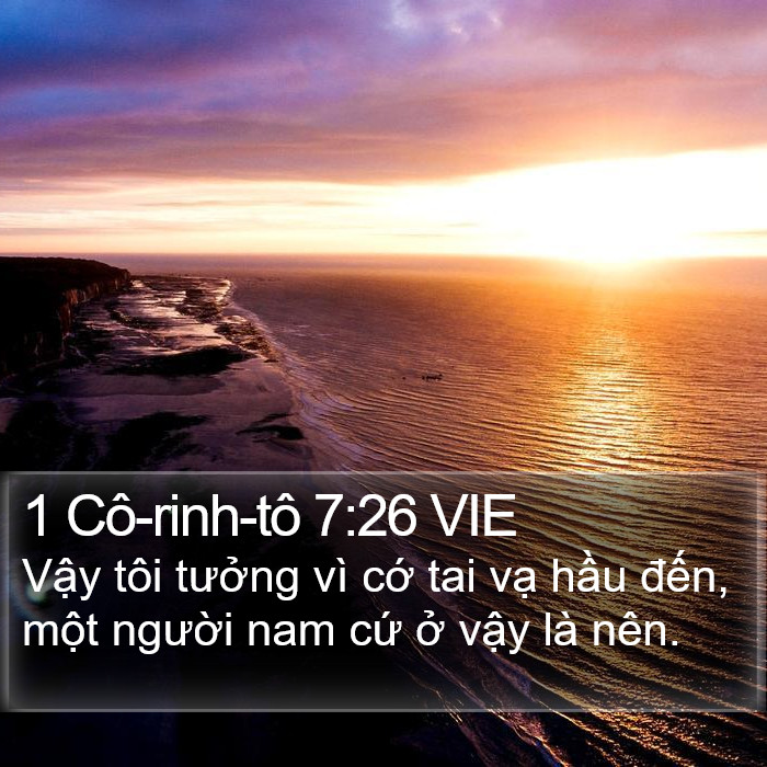 1 Cô-rinh-tô 7:26 VIE Bible Study