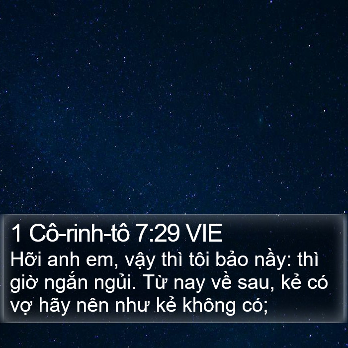 1 Cô-rinh-tô 7:29 VIE Bible Study