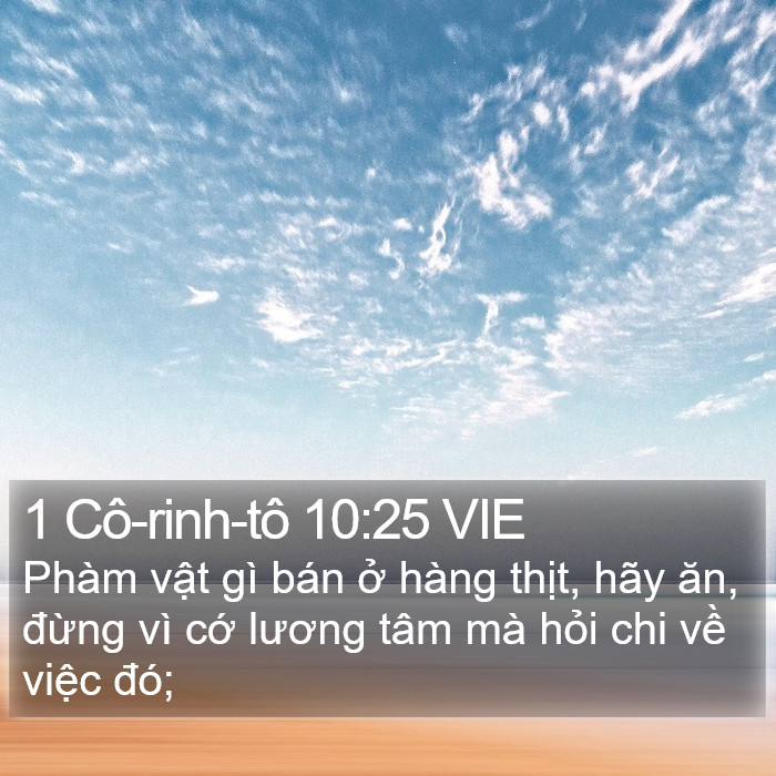 1 Cô-rinh-tô 10:25 VIE Bible Study