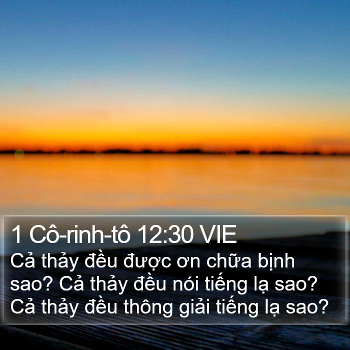 1 Cô-rinh-tô 12:30 VIE Bible Study