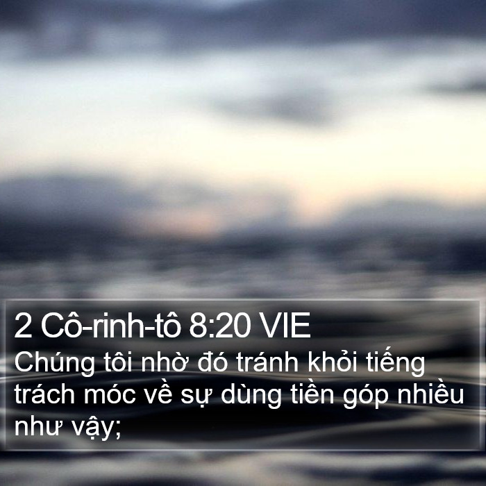 2 Cô-rinh-tô 8:20 VIE Bible Study