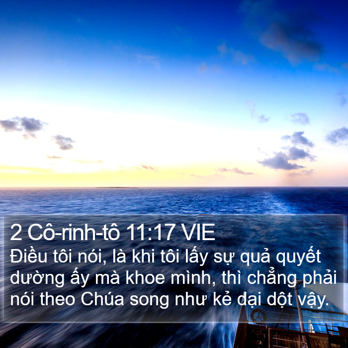 2 Cô-rinh-tô 11:17 VIE Bible Study