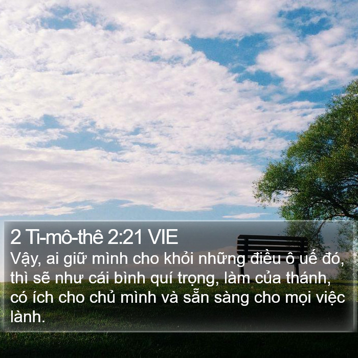 2 Ti-mô-thê 2:21 VIE Bible Study