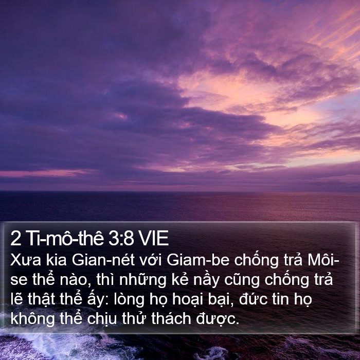 2 Ti-mô-thê 3:8 VIE Bible Study