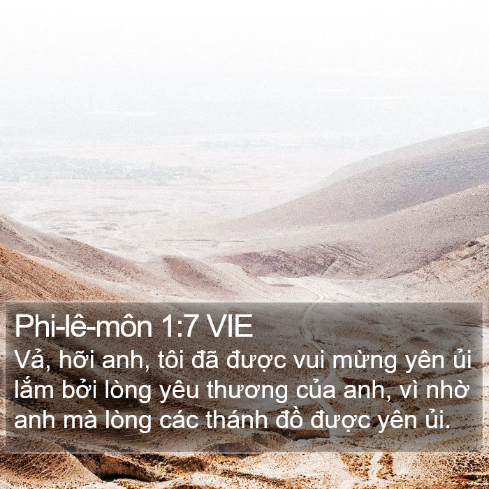 Phi-lê-môn 1:7 VIE Bible Study