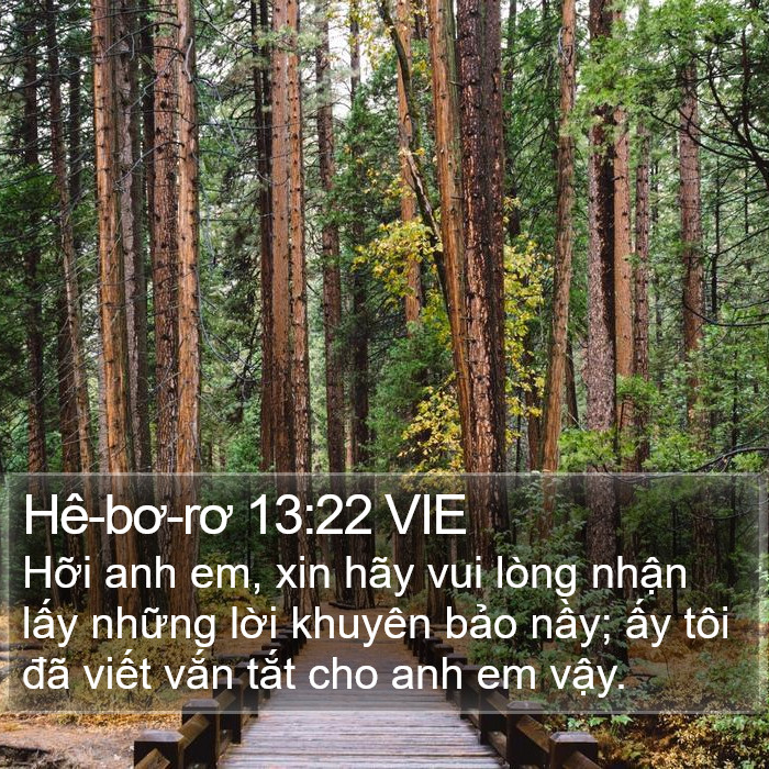 Hê-bơ-rơ 13:22 VIE Bible Study