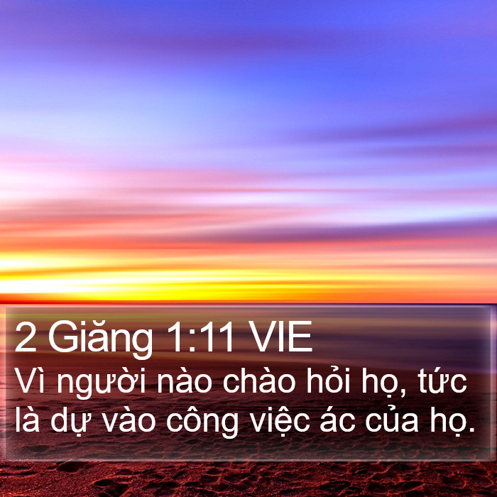 2 Giăng 1:11 VIE Bible Study