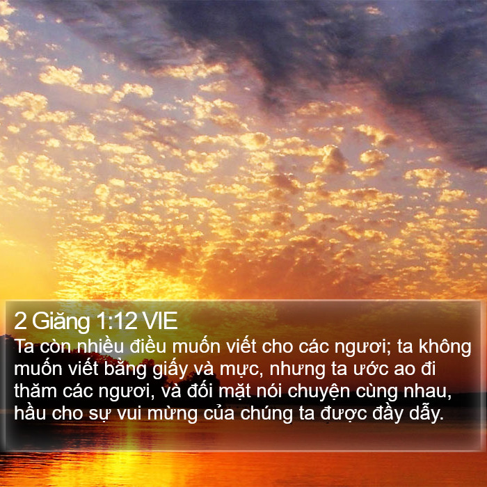 2 Giăng 1:12 VIE Bible Study